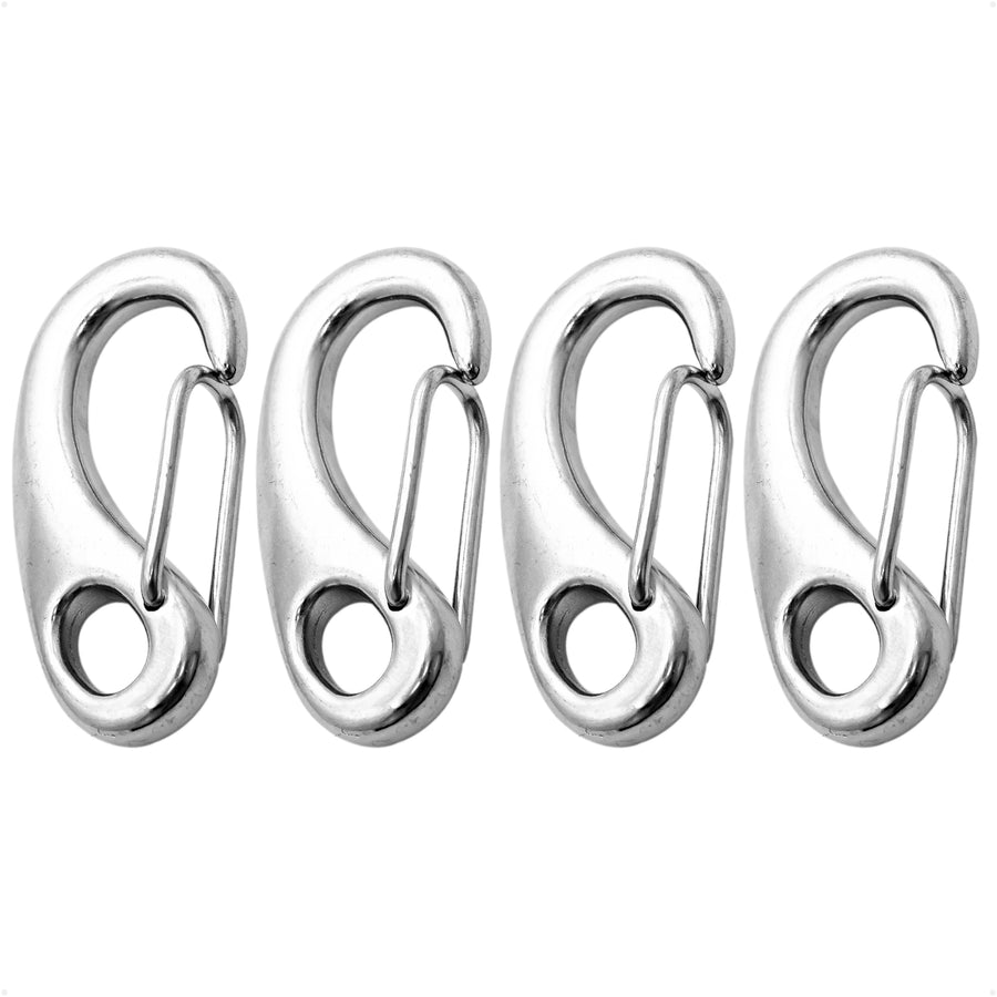 2" Spring Gate Snap Hook, AISI316 Stainless Steel, 4-Pack - FO461-M4 - Five Oceans