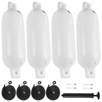 5.5" x 20" Inflatable Boat Fenders, White, 4-Pack