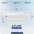 5.5" x 20" Inflatable Boat Fenders, White, 4-Pack
