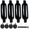 5.5" x 20" Inflatable Boat Fenders, Black, 4-Pack