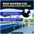 5.5" x 20" Inflatable Boat Fenders, Black, 4-Pack