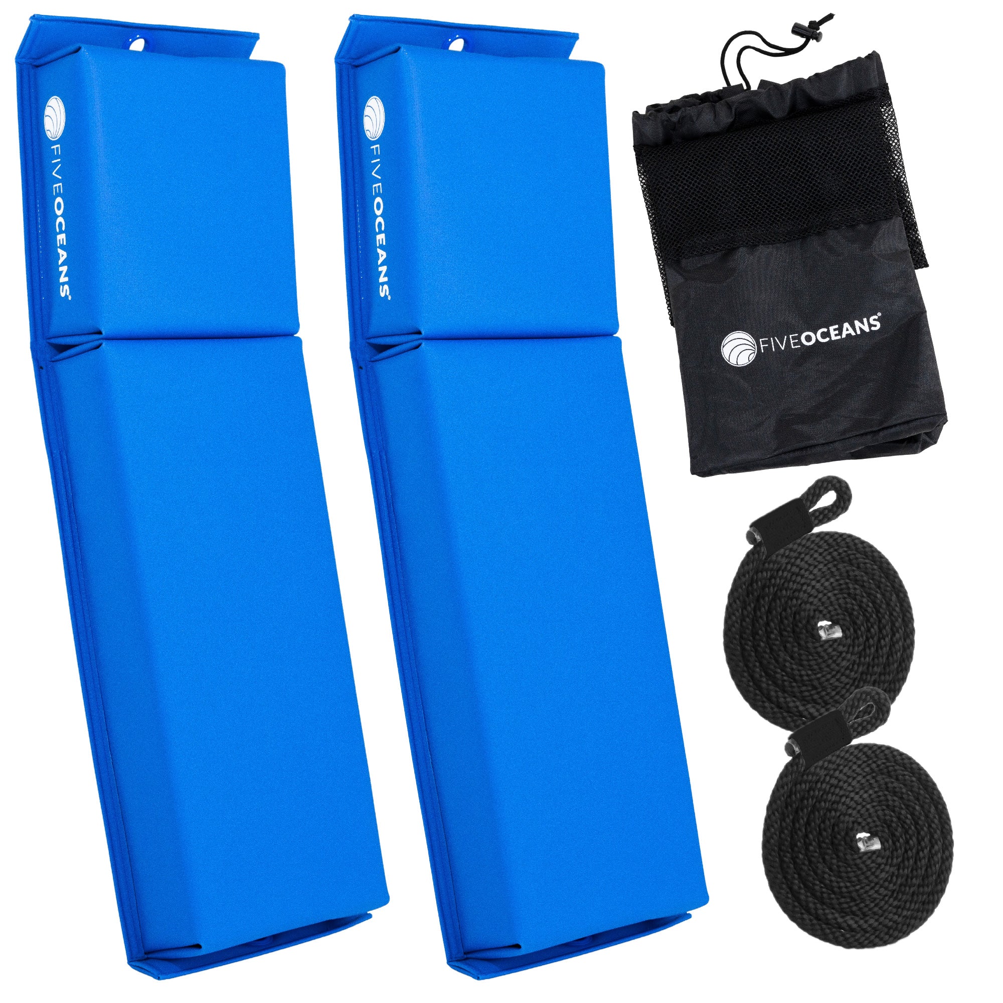 Flat Boat Fender 24" x 6-7/8" x 2-1/2", Blue, 2-Pack - FO4613 - Five Oceans