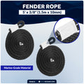 Flat Boat Fender 24" x 6-7/8" x 2-1/2", Blue, 2-Pack - FO4613 - Five Oceans