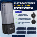 Boat Docking Kit - White Flat Fenders & Dock Lines, 2-Pack - FO4614-C1 - Five Oceans