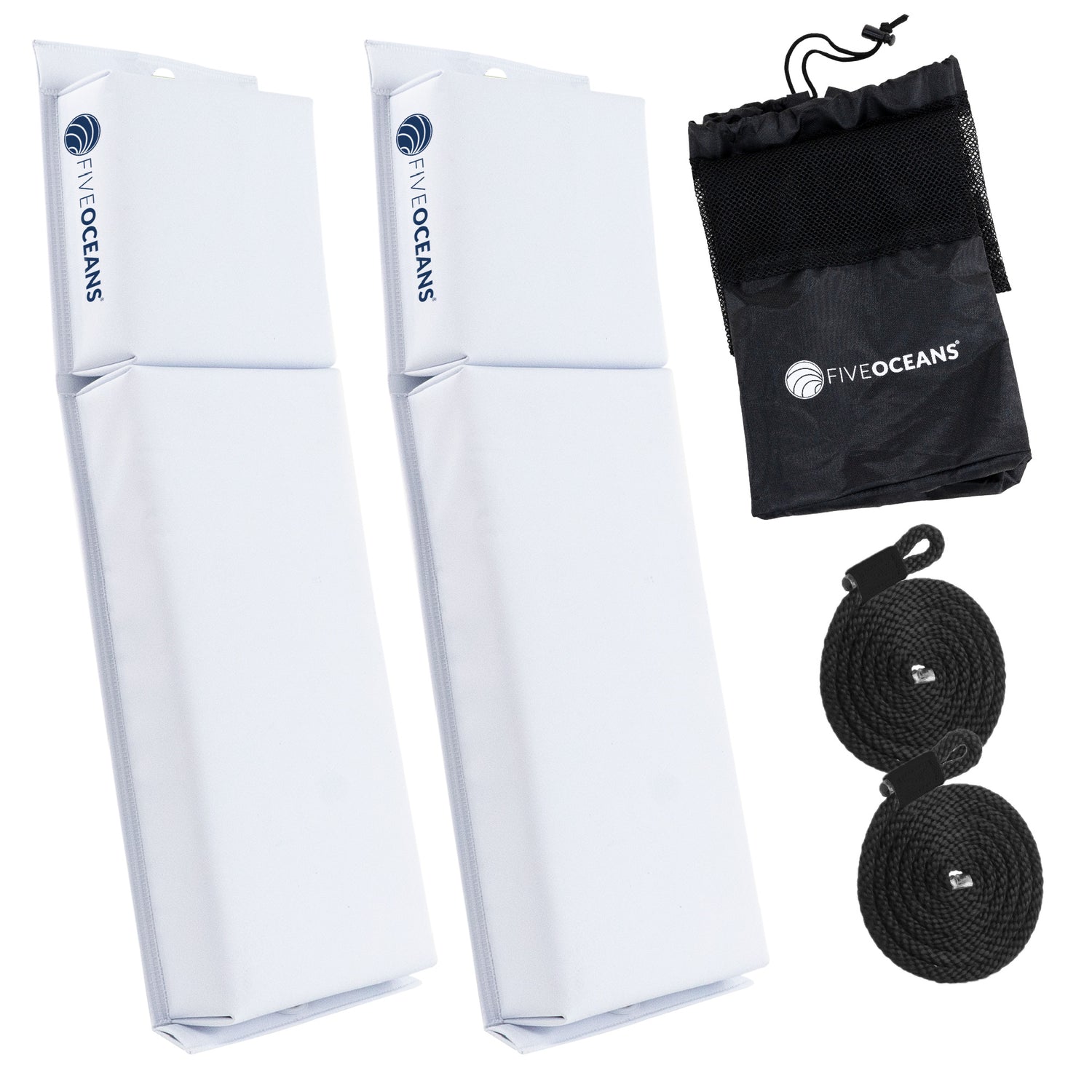 Flat Boat Fender 24" x 6-7/8" x 2-1/2", White, 2-Pack - FO4614