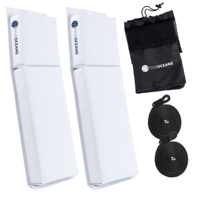 Flat Boat Fender 24" x 6-7/8" x 2-1/2", White, 2-Pack - FO4614 - Five Oceans