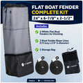 Flat Boat Fender 24" x 6-7/8" x 2-1/2", White, 2-Pack - FO4614 - Five Oceans