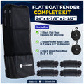 Boat Docking Kit - Black Flat Fenders & Dock Lines, 2-Pack - FO4615-C1 - Five Oceans