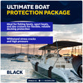 Boat Docking Kit - Black Flat Fenders & Dock Lines, 2-Pack - FO4615-C1 - Five Oceans
