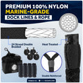 Boat Docking Kit - Black Flat Fenders & Dock Lines, 2-Pack - FO4615-C1 - Five Oceans