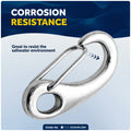 2-3/4" Spring Gate Snap Hook, AISI316 Stainless Steel, 2-Pack - FO462-M2 - Five Oceans