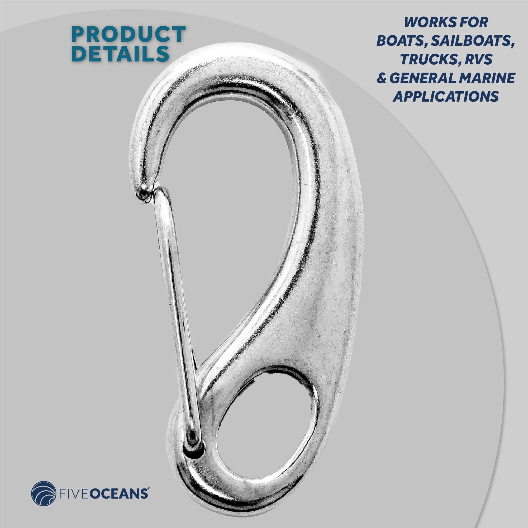 Spring Gate Snap Hook, 2-3/4" Stainless Steel - FO462