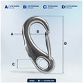 2-3/4" Spring Gate Snap Hook, AISI316 Stainless Steel - FO462 - Five Oceans