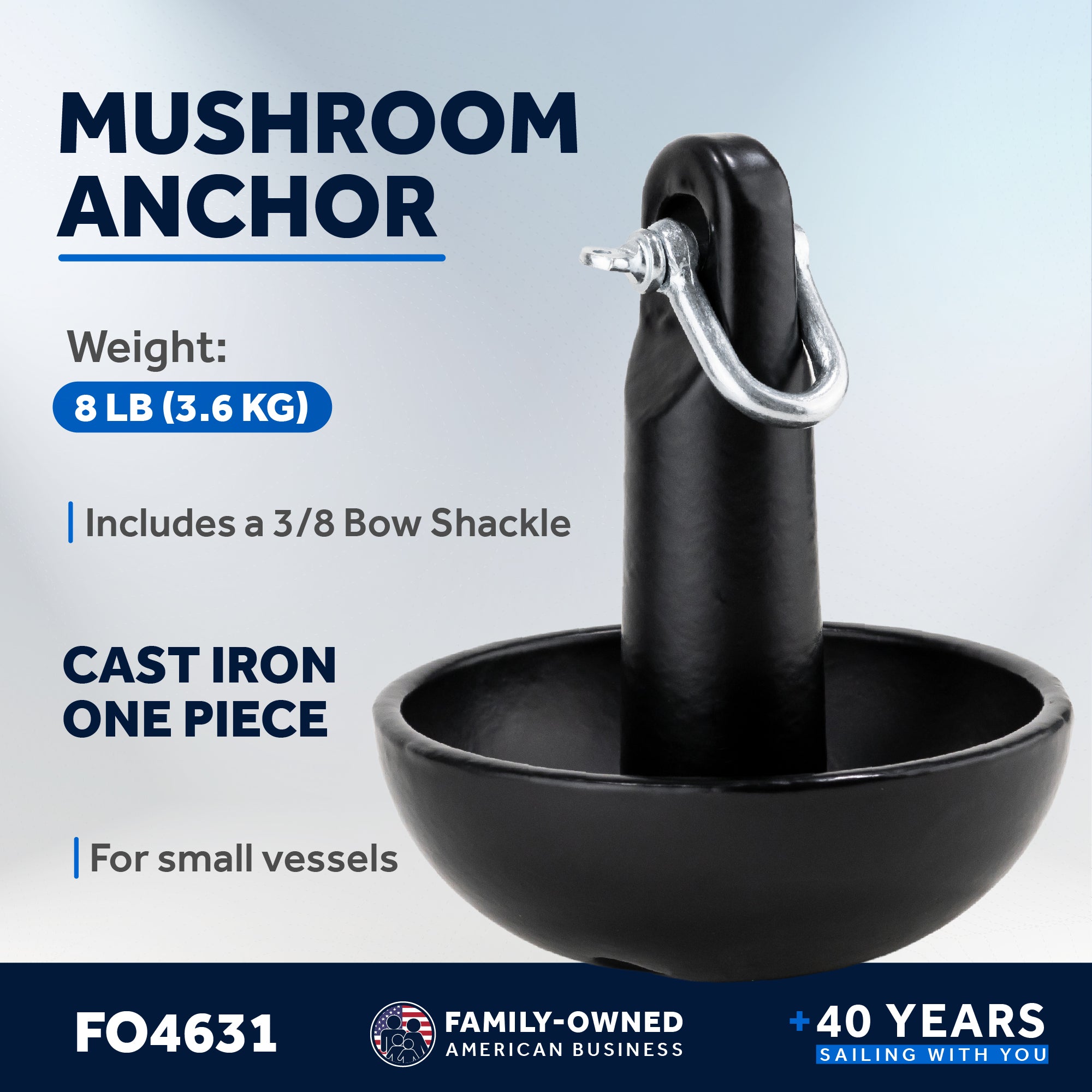 Black Mushroom Anchor, 8 lb - FO4631