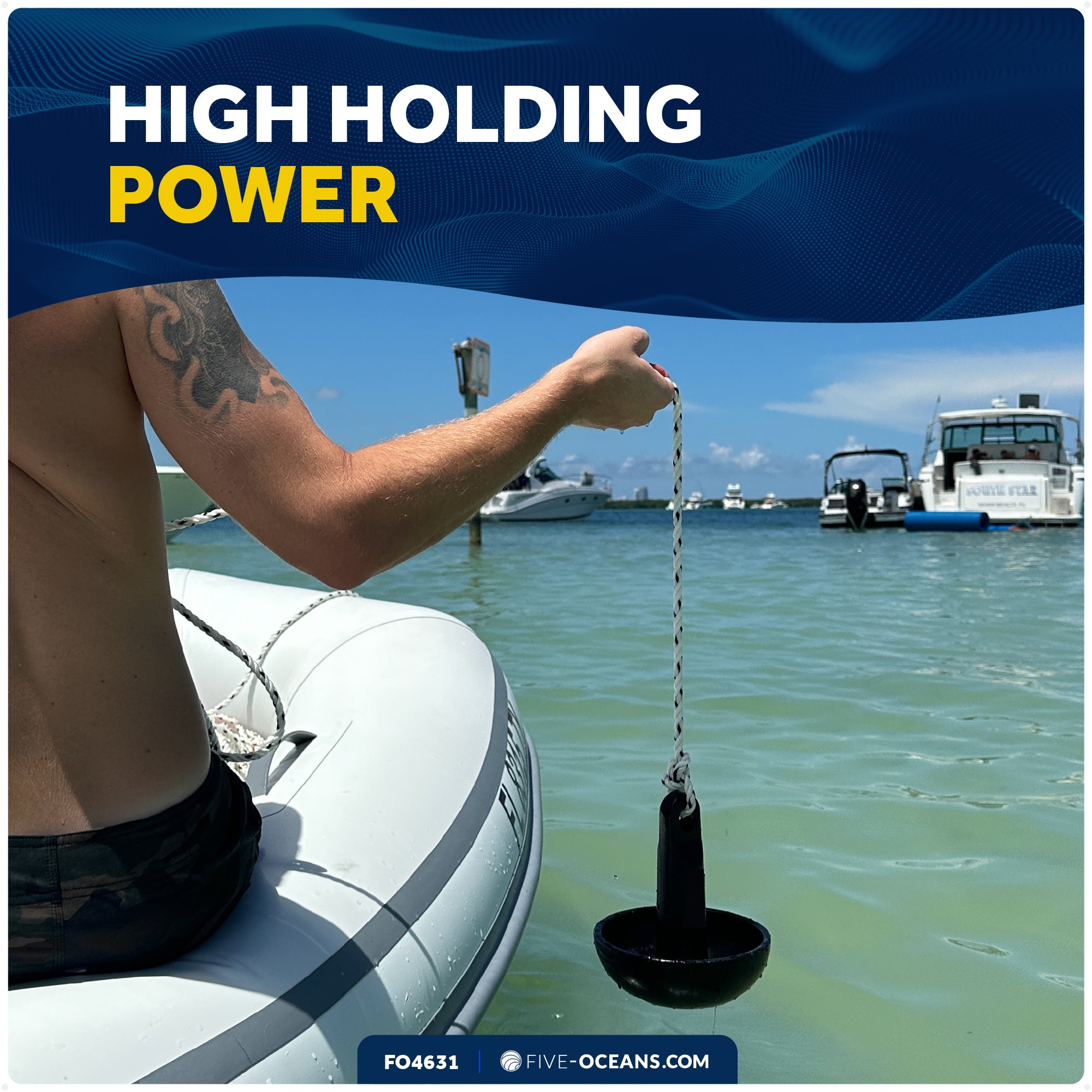 8 Lb. Mushroom Anchor, Black, Vinyl Coated – FO4631 - Five Oceans