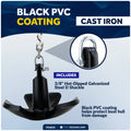 20 Lb. River Anchor, Black, Vinyl Coated - FO4633 - Five Oceans