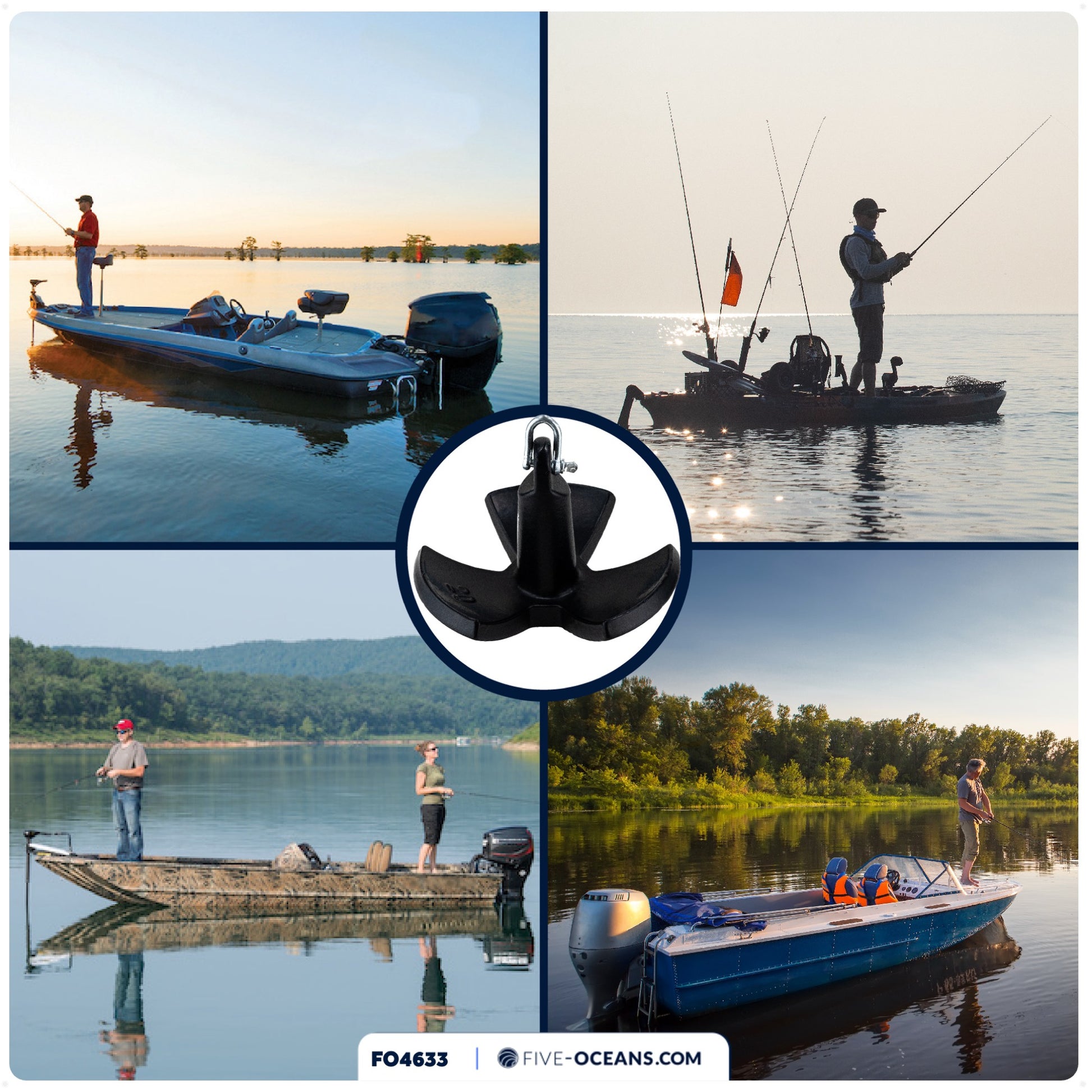 20 Lb. River Anchor, Black, Vinyl Coated – FO4633 - Five Oceans