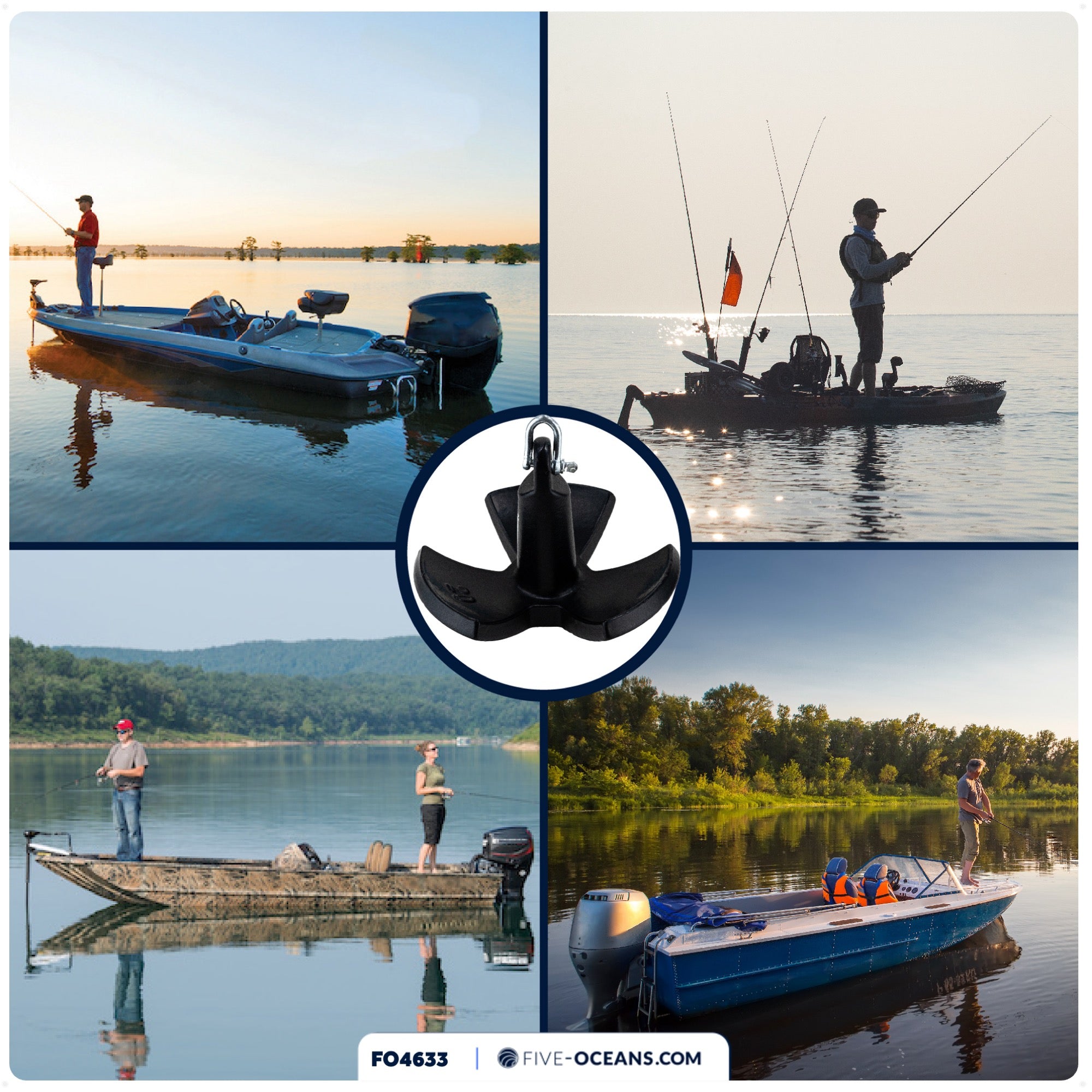 20 Lb. River Anchor, Black, Vinyl Coated – FO4633 - Five Oceans