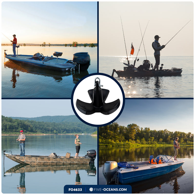 20 Lb. River Anchor, Black, Vinyl Coated - FO4633 - Five Oceans