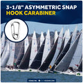 3-1/8" Asymmetric Snap Hook Carabiner, AISI316 Stainless Steel, 2-Pack - FO465-M2 - Five Oceans