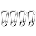 3-1/8" Asymmetric Snap Hook Carabiner, AISI316 Stainless Steel, 4-Pack - FO465-M4 - Five Oceans