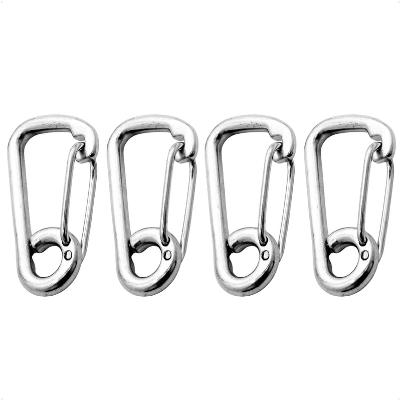 3-1/8" Asymmetric Snap Hook Carabiner, AISI316 Stainless Steel, 4-Pack - FO465-M4 - Five Oceans