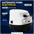 1100 GPH / 4164 LPH Automatic Bilge Pump Plumbing Kit, 12V, 1-1/8" (29mm) Hose and Thru-hull Fitting, 41" 18-Gauge Wire - FO4660-C1 - Five Oceans