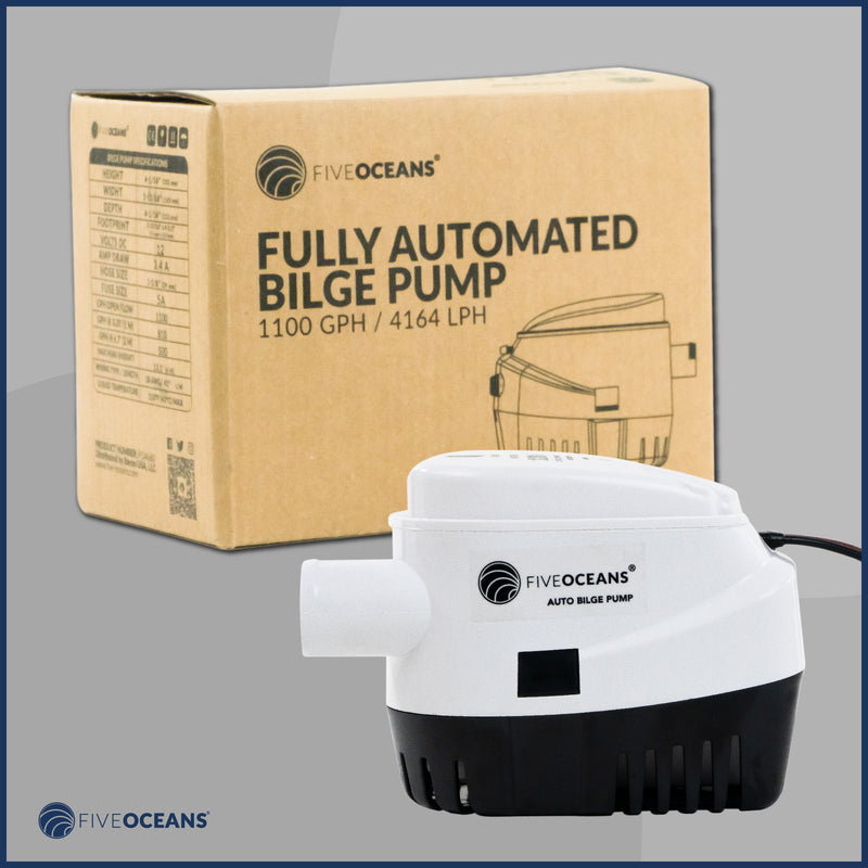 1100 GPH / 4164 LPH Automatic Bilge Pump 12V - 1-1/8" Hose ID Port - FO4660 - Five Oceans
