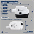 1100 GPH / 4164 LPH Automatic Bilge Pump 12V - 1-1/8" Hose ID Port - FO4660 - Five Oceans