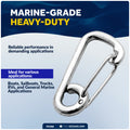 4" Asymmetric Snap Hook Carabiner, AISI316 Stainless Steel - FO466 - Five Oceans