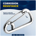 4" Asymmetric Snap Hook Carabiner, AISI316 Stainless Steel - FO466 - Five Oceans