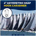 4" Asymmetric Snap Hook Carabiner, AISI316 Stainless Steel - FO466 - Five Oceans