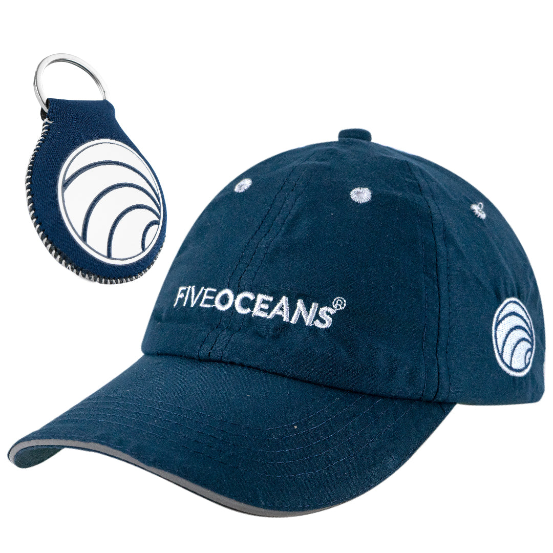 Blue Dry Crew Cap & Neoprene Floating Keychain - FO4678 - Five Oceans