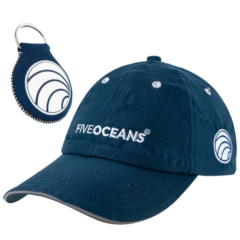 Blue Dry Crew Cap & Neoprene Floating Keychain - FO4678 - Five Oceans