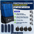 Pontoon Docking Kit - Blue Flat Fenders with Dock Lines & Fender Clips, 4-Pack - FO4680-C1 - Five Oceans