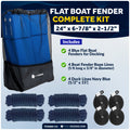 Boat Docking Kit - Blue Flat Fender & Dock Lines, 4-Pack - FO4680-C2 - Five Oceans