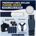Boat Docking Kit - Blue Flat Fender & Dock Lines, 4-Pack - FO4680-C2 - Five Oceans