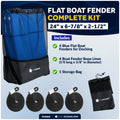 Flat Boat Fenders 24" x 6-7/8" x 2-1/2", Blue, 4-Pack - FO4680 - Five Oceans