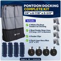 Pontoon Docking Kit - White Flat Fenders with Dock Lines & Fender Clips, 4-Pack - FO4681-C1 - Five Oceans