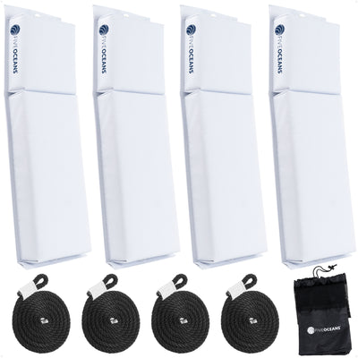 Flat Boat Fenders 24" x 6-7/8" x 2-1/2", White, 4-Pack - FO4681 - Five Oceans