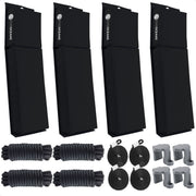 Pontoon Docking Kit - Black Flat Fenders with Dock Lines & Fender Clips, 4-Pack - FO4682-C1 - Five Oceans