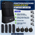 Pontoon Docking Kit - Black Flat Fenders with Dock Lines & Fender Clips, 4-Pack - FO4682-C1 - Five Oceans