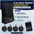 Flat Boat Fenders 24" x 6-7/8" x 2-1/2", Black, 4-Pack - FO4682 - Five Oceans