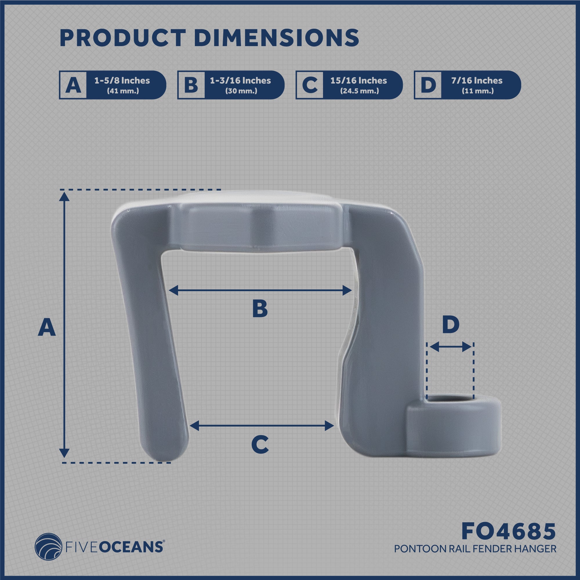 Boat Fender Clips, 4-Pack - FO4685 - Five Oceans