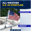 12" x 18" U.S. 50-Star Flag Kit with Flat Surface Mount - FO4686 - Five Oceans