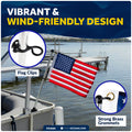 12" x 18" U.S. 50-Star Flag Kit with Flat Surface Mount - FO4686 - Five Oceans