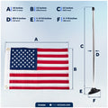 12" x 18" U.S. 50-Star Flag Kit with Flat Surface Mount - FO4686 - Five Oceans