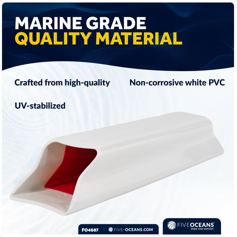 9-1/2" Winch Handle Holder, White PVC - FO4687 - Five Oceans