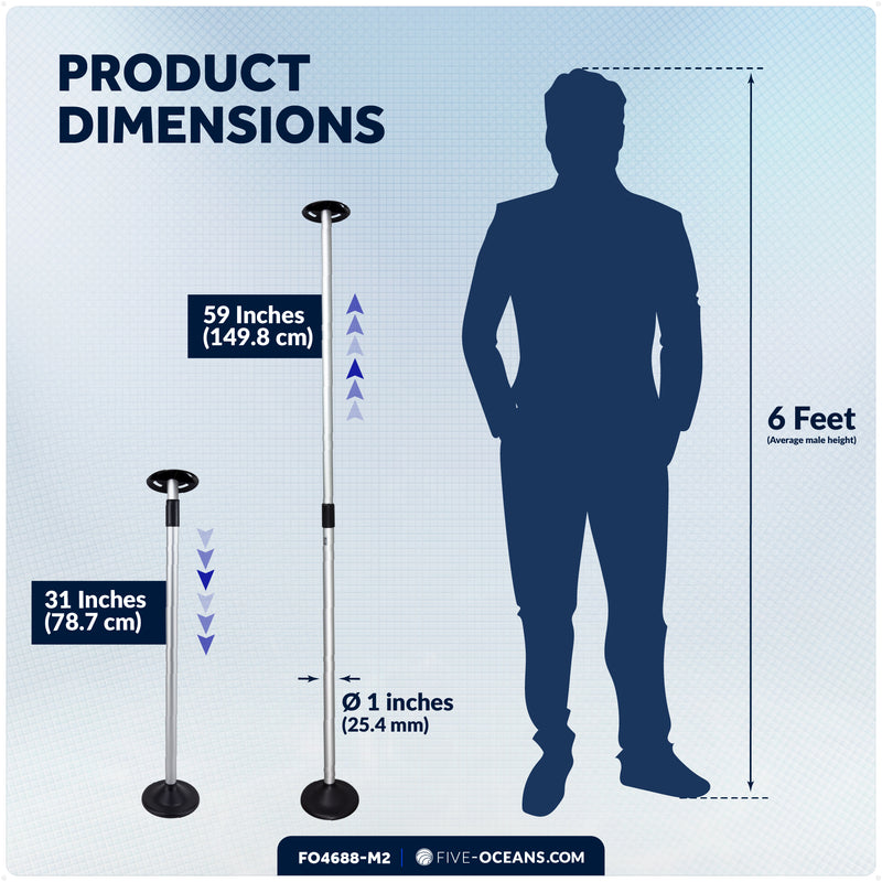 Boat Cover Support Poles, Adjustable 31"- 59", 2-Pack - FO4688-M2 - Five Oceans