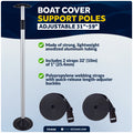 Boat Cover Support Poles, Adjustable 31"- 59" - FO4688 - Five Oceans